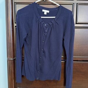 New York and Company navy blue cardigan sweater size medium